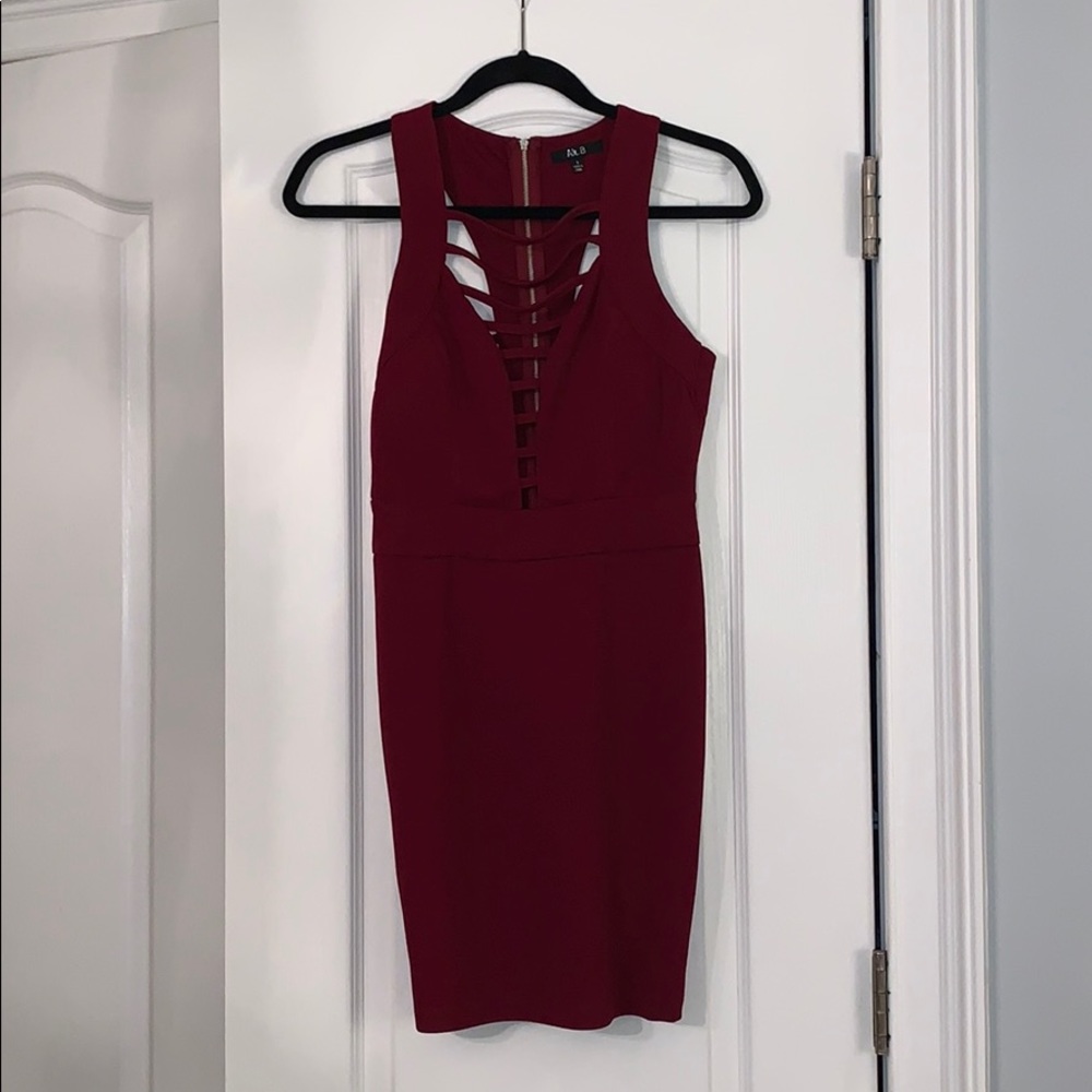 Wine color mini dress